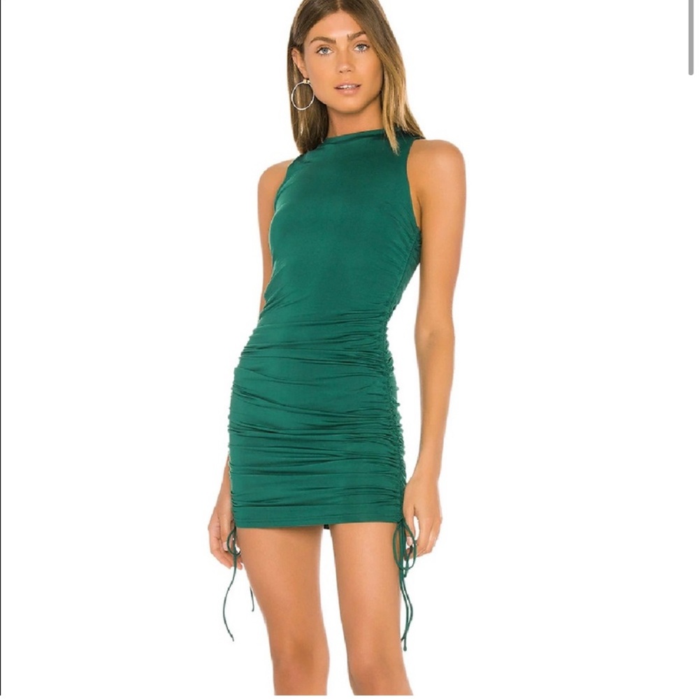 SUPERDOWN green rouged dress